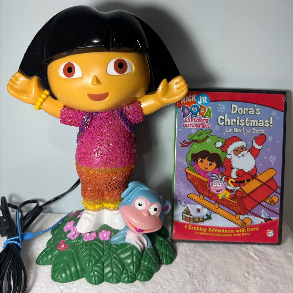 💝 Dora the Explorer Kids Lamp and Brand NEW Dora Christmas DVD 📀